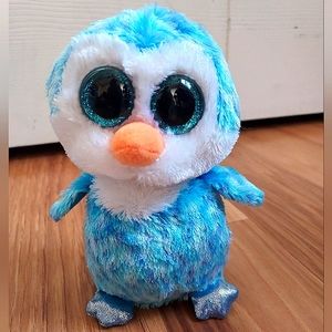 TY Beanie Boos Ice Cube Penguin 6" Plush Blue Glitter Eyes Stuffed Animal